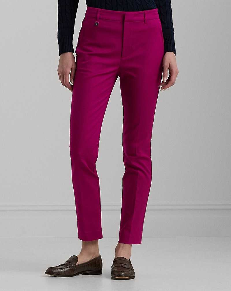 Pantalones Ralph Lauren Double-Faced Stretch Cotton Mujer Fucsia | SQERXFI-19 - vista 3
