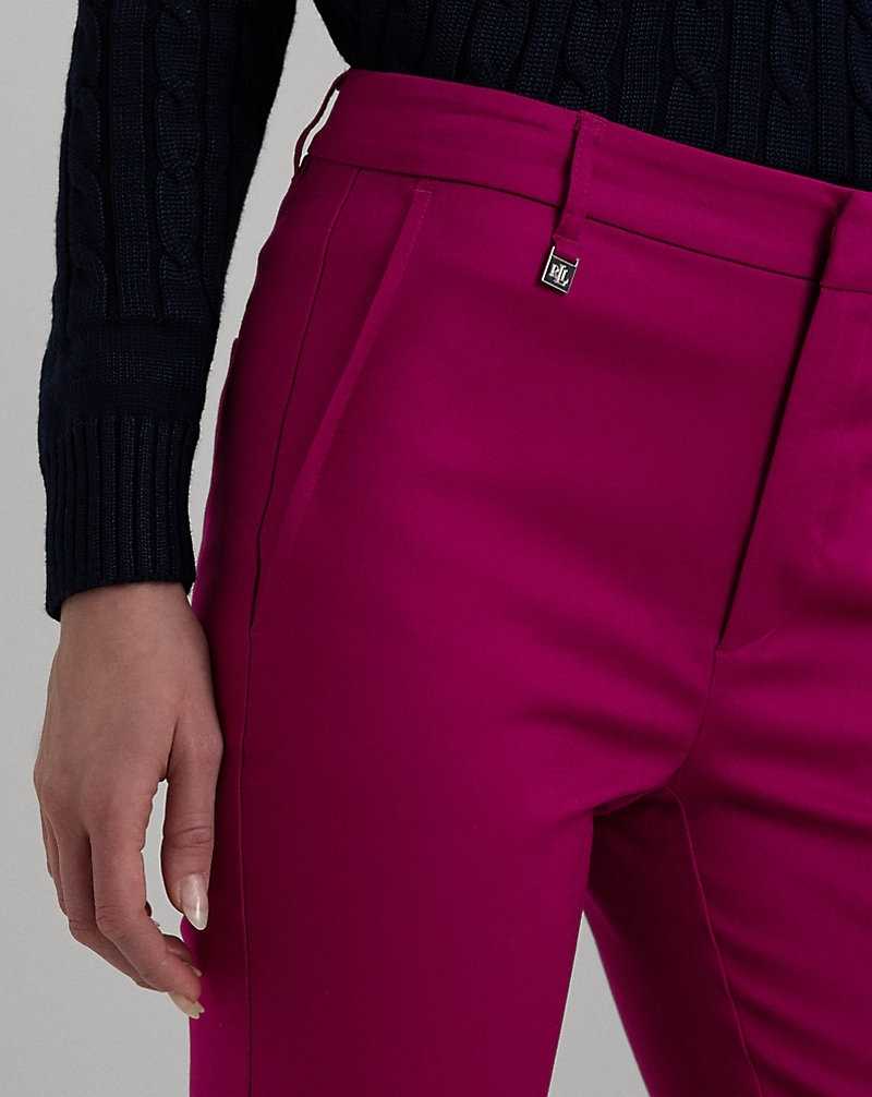 Pantalones Ralph Lauren Double-Faced Stretch Cotton Mujer Fucsia | SQERXFI-19 - vista 5