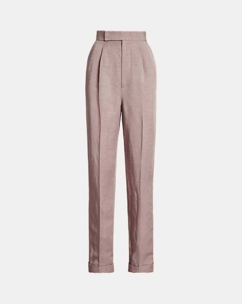 Pantalones Ralph Lauren Evanne Linen-Blend Mujer Mauve | JPHMRUC-70 - vista 2