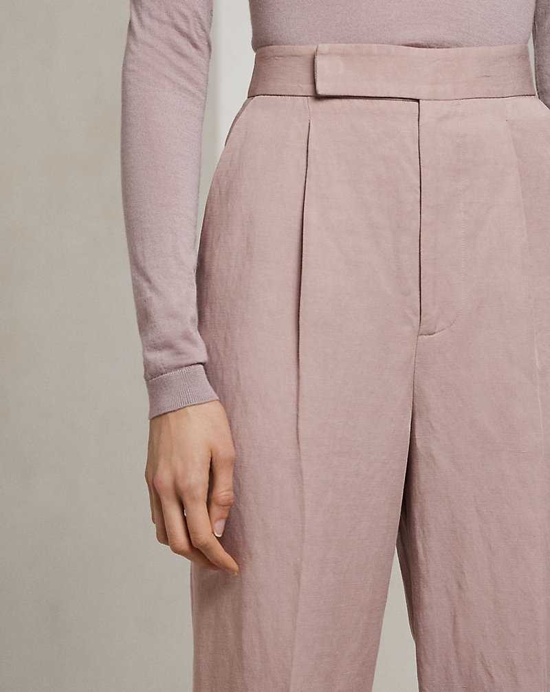 Pantalones Ralph Lauren Evanne Linen-Blend Mujer Mauve | JPHMRUC-70 - vista 5