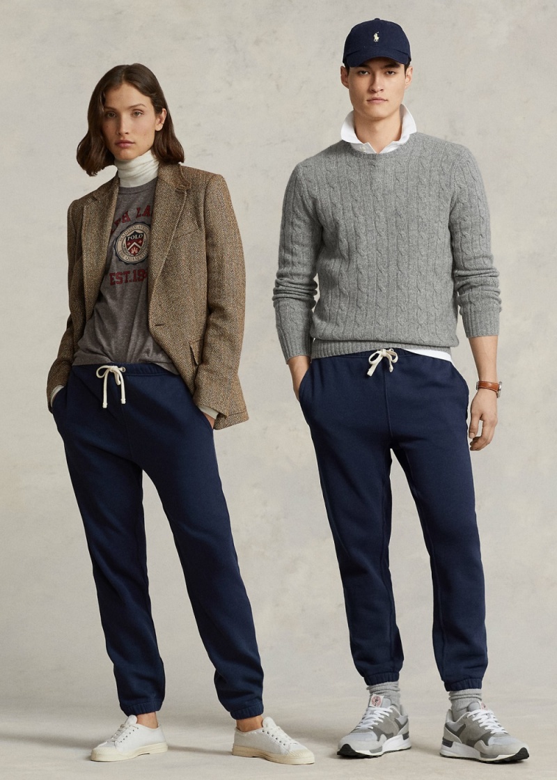Pantalones Fleece Tracksuit Bottoms Mujer Azul Marino | RQBH47215 - vista 1