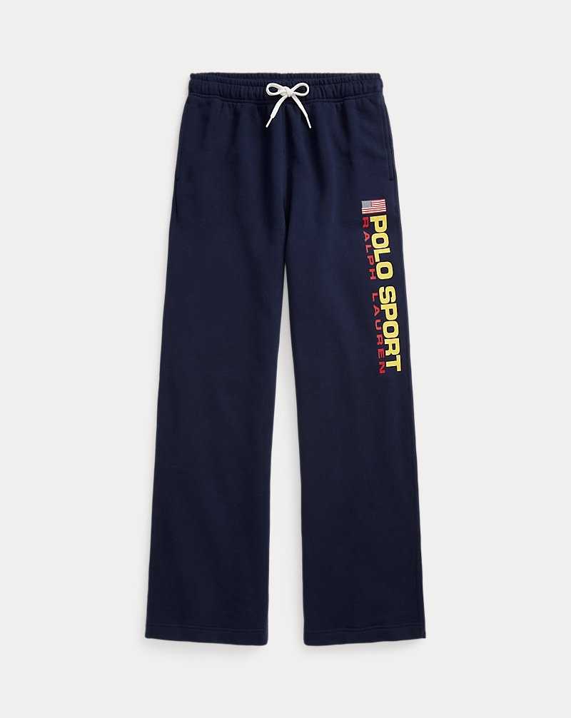 Pantalones Ralph Lauren Fleece Wide-Leg Athletic Mujer Azul Marino | NRUQGTV-31 - vista 2