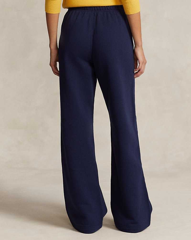 Pantalones Ralph Lauren Fleece Wide-Leg Athletic Mujer Azul Marino | NRUQGTV-31 - vista 4