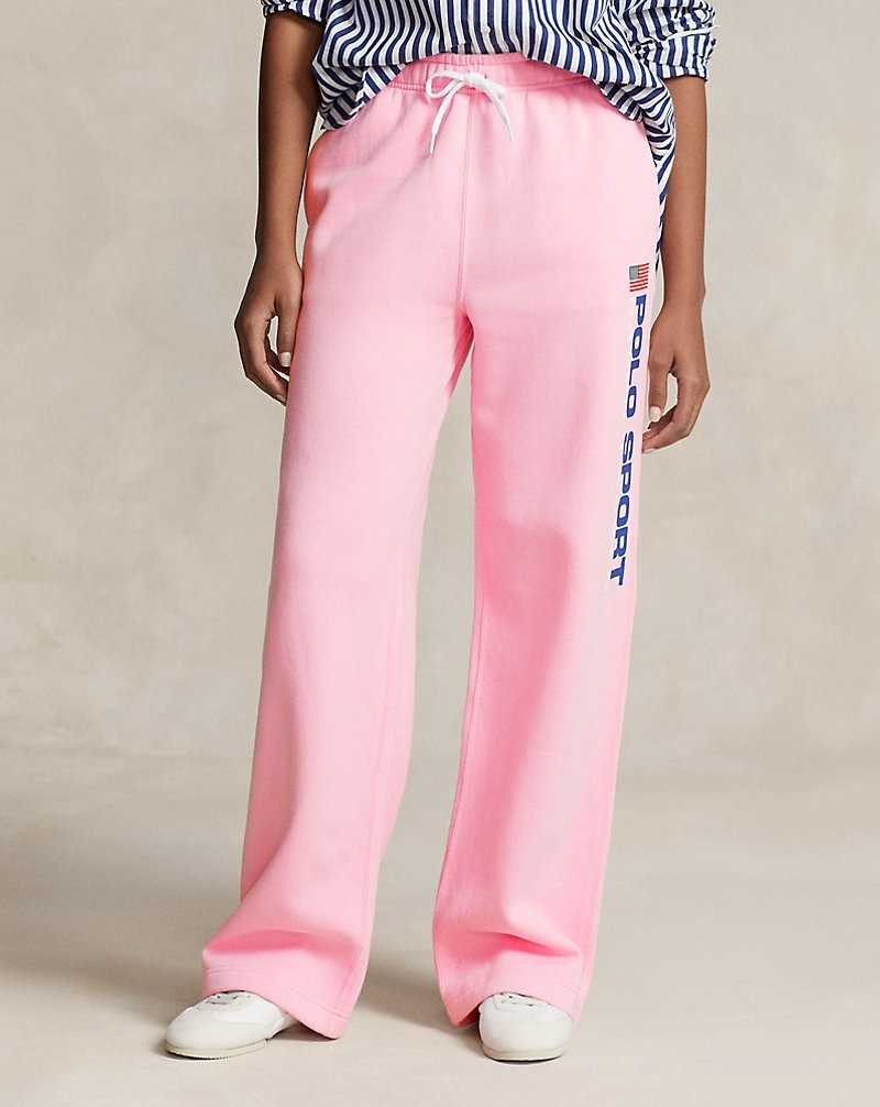 Pantalones Ralph Lauren Fleece Wide-Leg Athletic Mujer Rosas | WKGRCLF-43 - vista 3