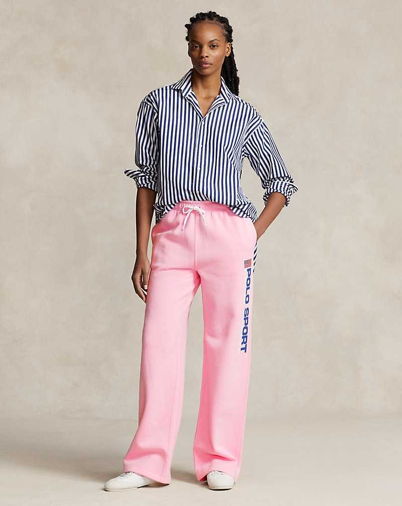 Pantalones Ralph Lauren Fleece Wide-Leg Athletic Mujer Rosas | WKGRCLF-43 - vista 1