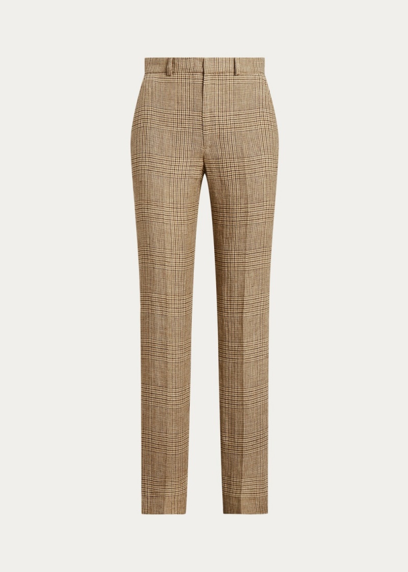 Pantalones Glen Plaid Linen Tweed Pant Mujer Azules | XRNE65492 - vista 2