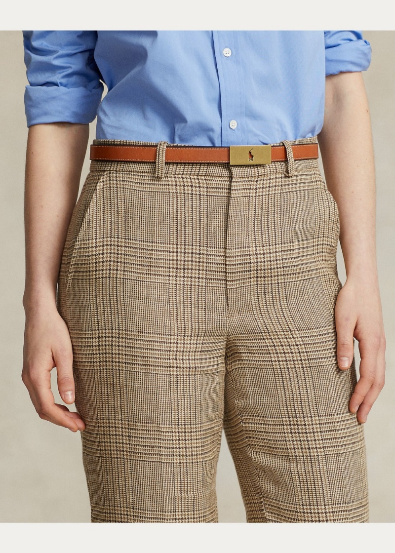 Pantalones Glen Plaid Linen Tweed Pant Mujer Azules | XRNE65492 - vista 5