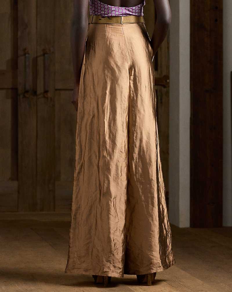 Pantalones Ralph Lauren Greer Metallic Organza Pleated Mujer Cobra | RUSNTGJ-25 - vista 4