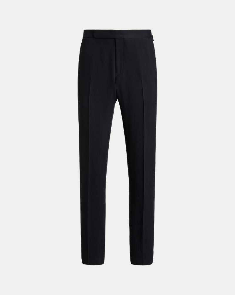 Pantalones Ralph Lauren Gregory Hand-Tailored Silk Hombre Negros | XYQBVEI-81 - vista 2