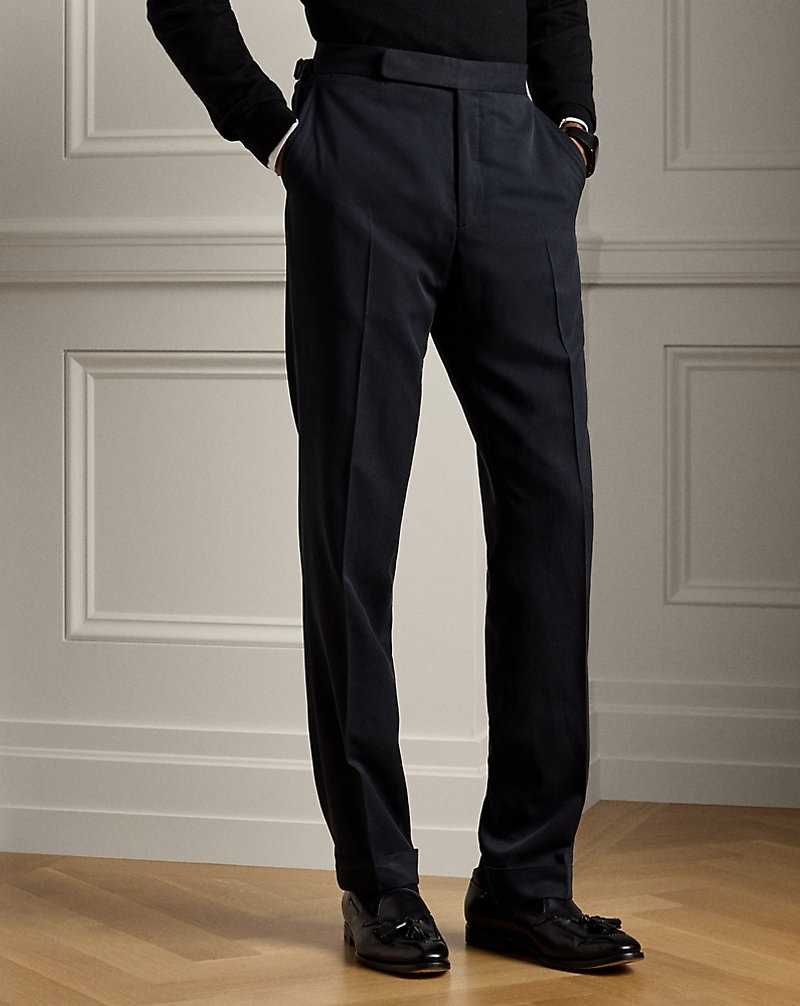 Pantalones Ralph Lauren Gregory Hand-Tailored Silk Hombre Negros | XYQBVEI-81 - vista 3