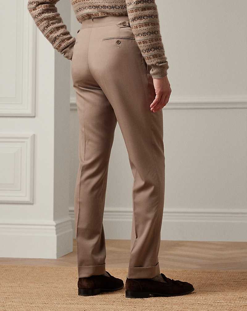 Pantalones Ralph Lauren Gregory Hand-Tailored Wool Hombre Taupe | XHDVRPY-15 - vista 4