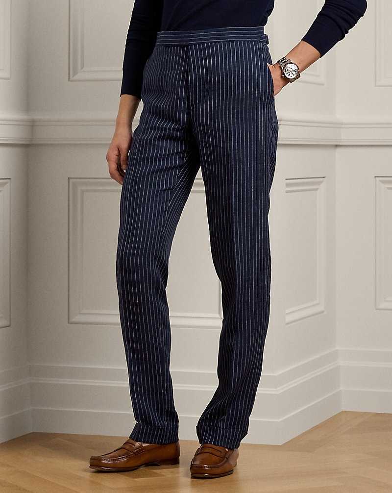 Pantalones Ralph Lauren Gregory Hand-Tailored Pinstripe Hombre Spring Navy/Cream | EXVJNDB-30 - vista 3