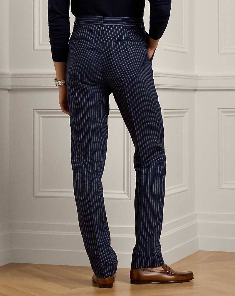 Pantalones Ralph Lauren Gregory Hand-Tailored Pinstripe Hombre Spring Navy/Cream | EXVJNDB-30 - vista 4