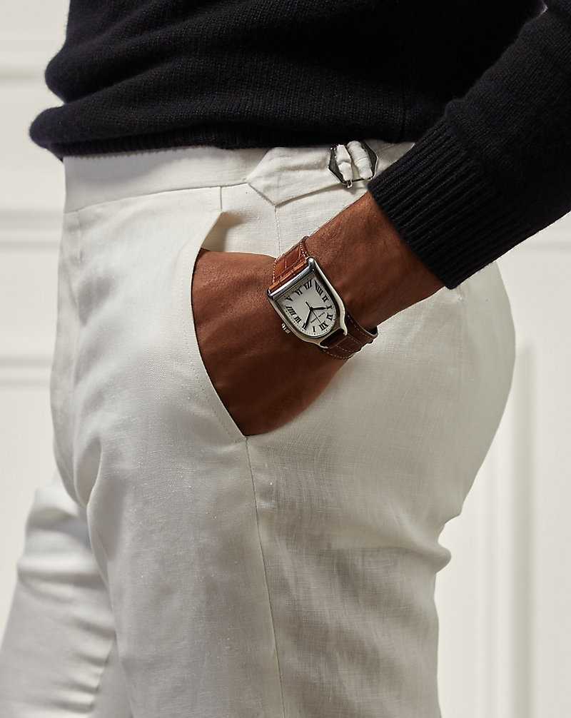 Pantalones Ralph Lauren Gregory Hand-Tailored Linen Hombre Blancos | QMWSGTL-62 - vista 5