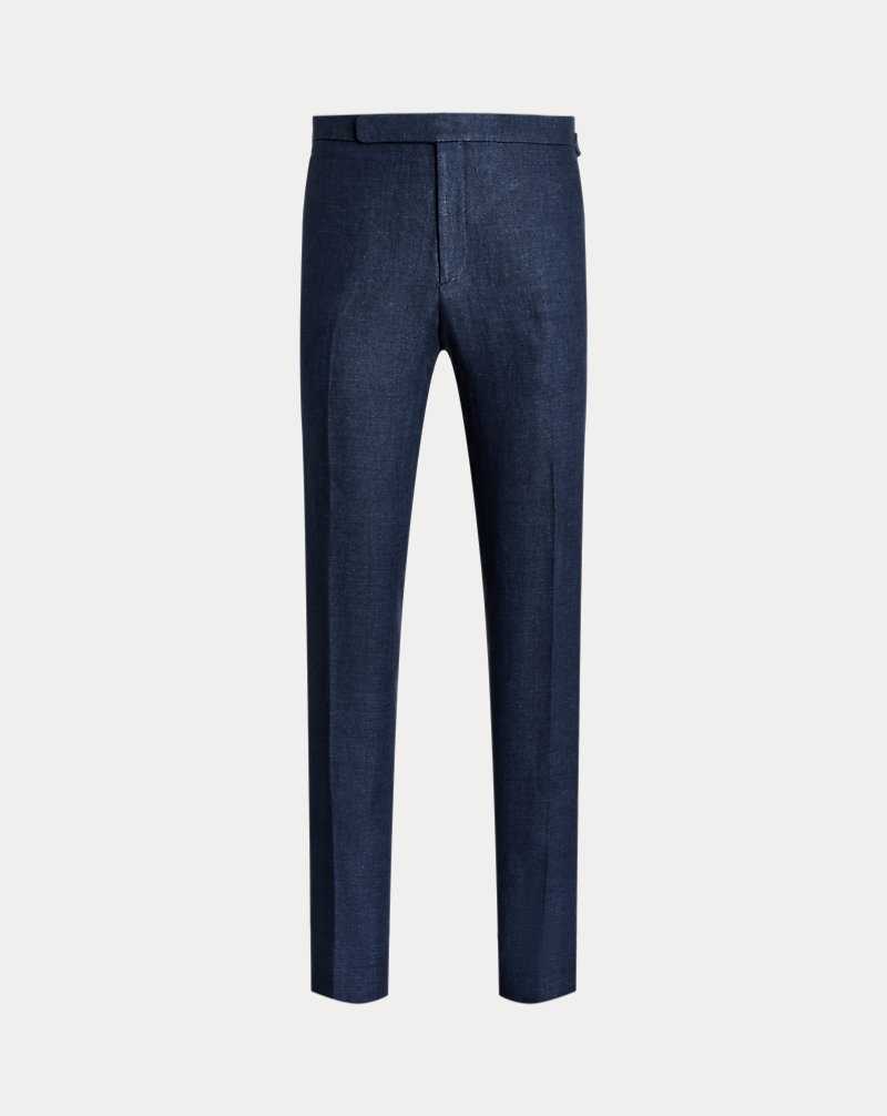 Pantalones Ralph Lauren Gregory Hand-Tailored Linen Hombre Azul Marino | ZLJCUVI-38 - vista 1