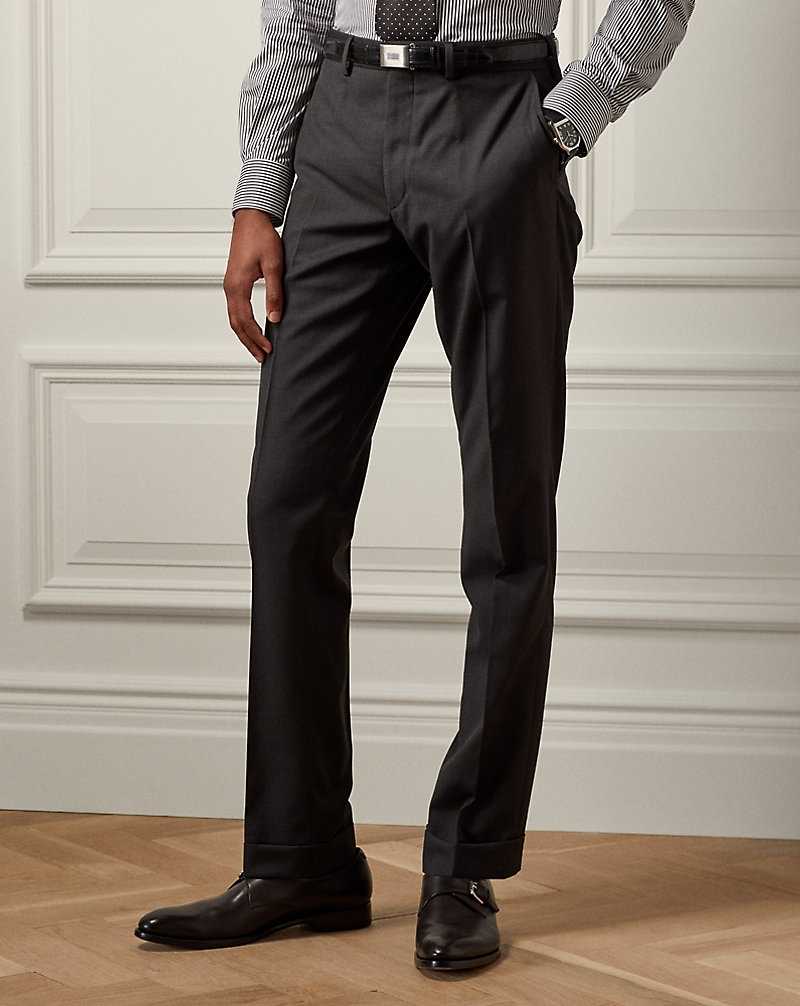 Pantalones Ralph Lauren Gregory Hand-Tailored Wool Serge Hombre Charcoal | RLPZOKT-28 - vista 3