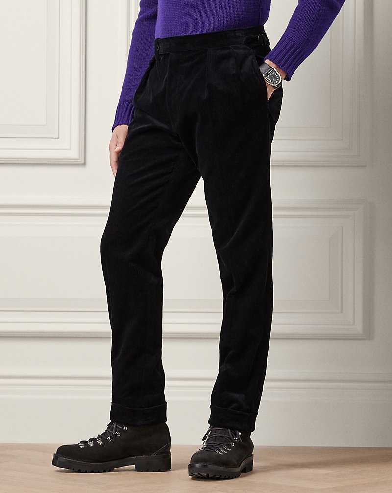 Pantalones Ralph Lauren Gregory Hand-Tailored Corduroy Hombre Negros | SVYLGMZ-61 - vista 3