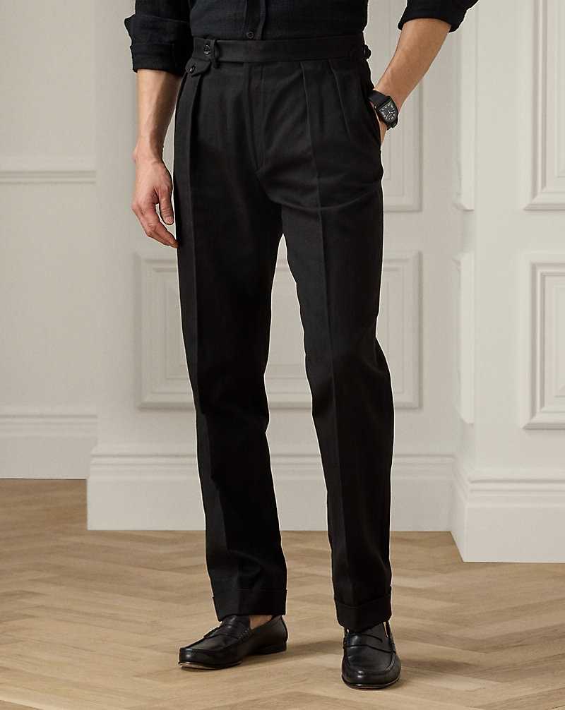 Pantalones Ralph Lauren Gregory Hand-Tailored Hombre Negros | QNRDZJK-98 - vista 3