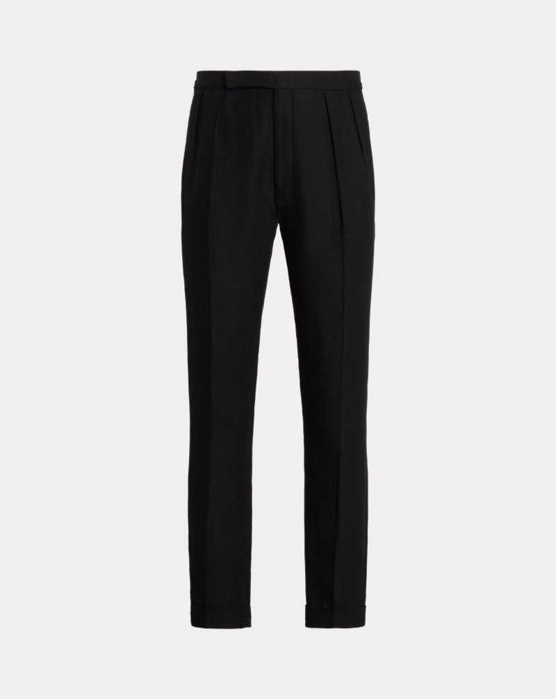 Pantalones Ralph Lauren Gregory Hand-Tailored Linen Hombre Negros | ZKQDRNI-63 - vista 2