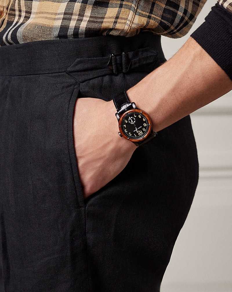 Pantalones Ralph Lauren Gregory Hand-Tailored Linen Hombre Negros | ZKQDRNI-63 - vista 5