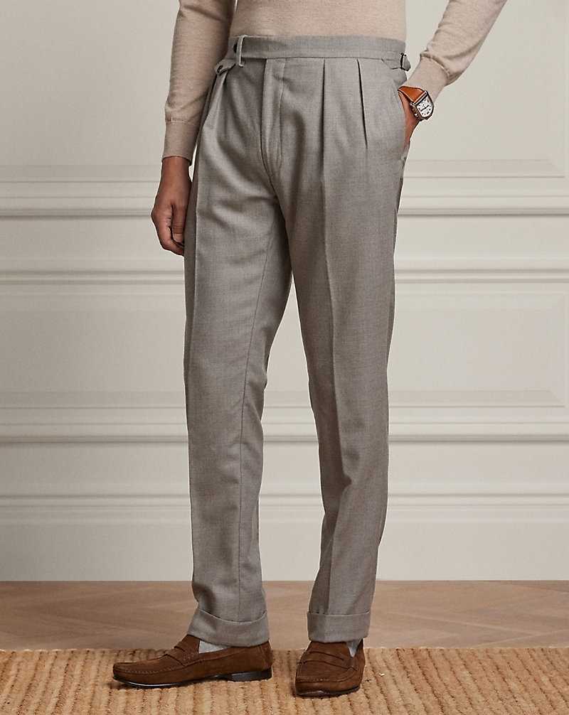 Pantalones Ralph Lauren Gregory Hand-Tailored Flannel Hombre Grises Claro | ZREWLPY-10 - vista 3