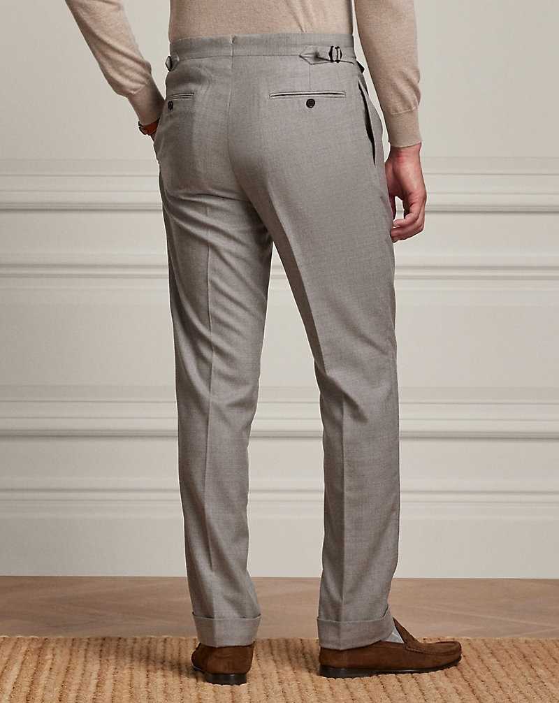 Pantalones Ralph Lauren Gregory Hand-Tailored Flannel Hombre Grises Claro | ZREWLPY-10 - vista 4