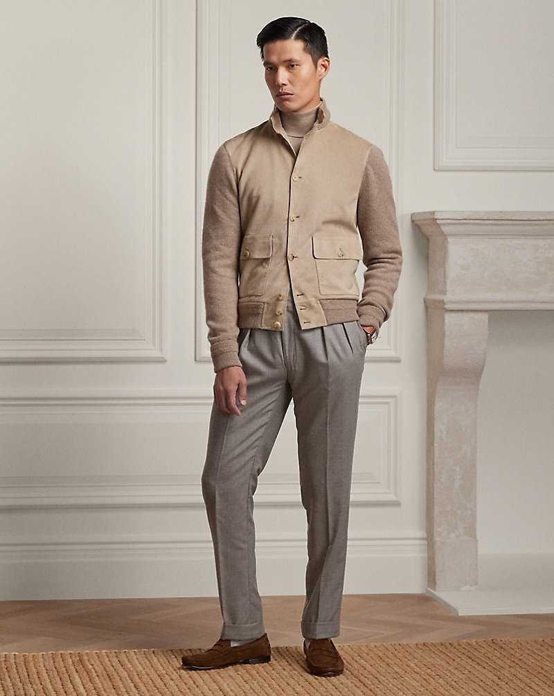 Pantalones Ralph Lauren Gregory Hand-Tailored Flannel Hombre Grises Claro | ZREWLPY-10 - vista 1