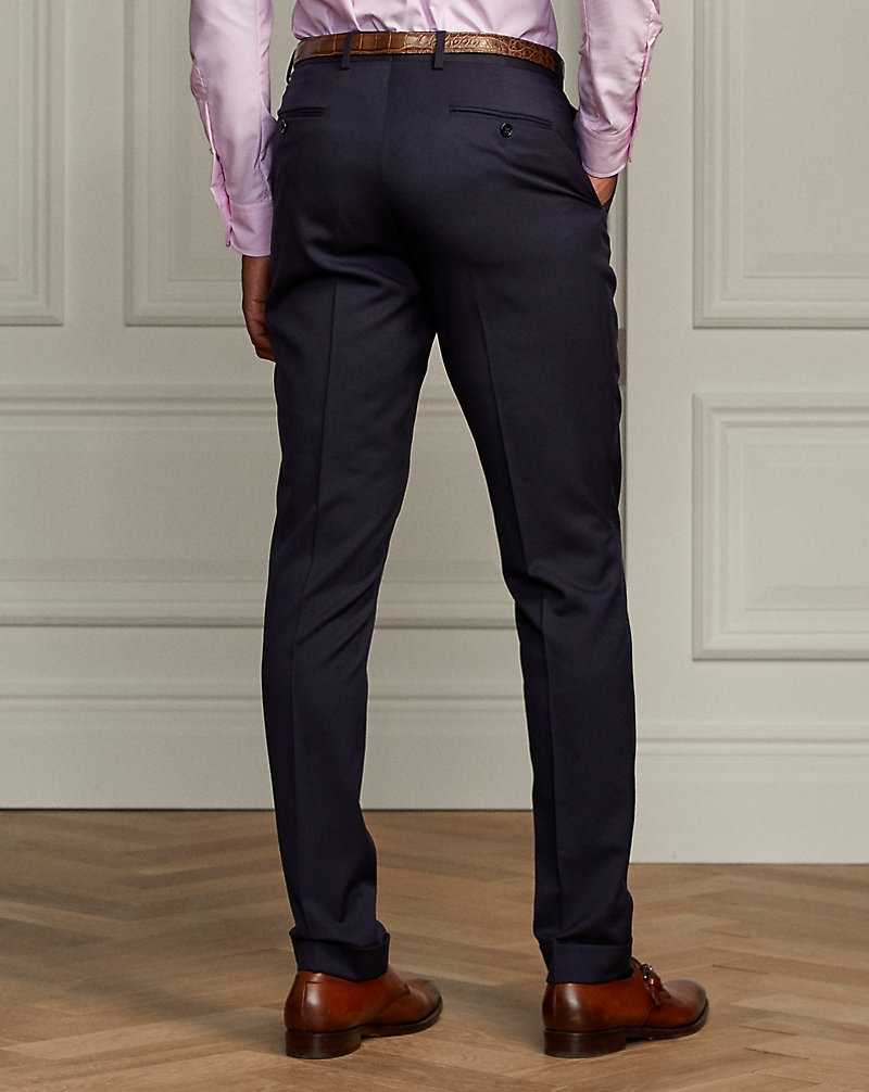 Pantalones Ralph Lauren Gregory Handmade Wool Gabardine Hombre Azul Marino Oscuro | KDUBQSY-84 - vista 4