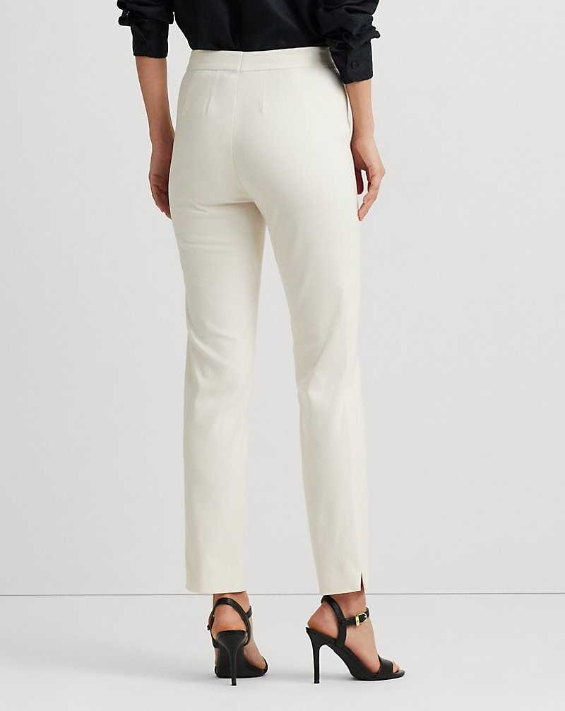 Pantalones Ralph Lauren High-Rise Cotton-Blend Cropped Mujer Creme | LSTAMBK-73 - vista 4