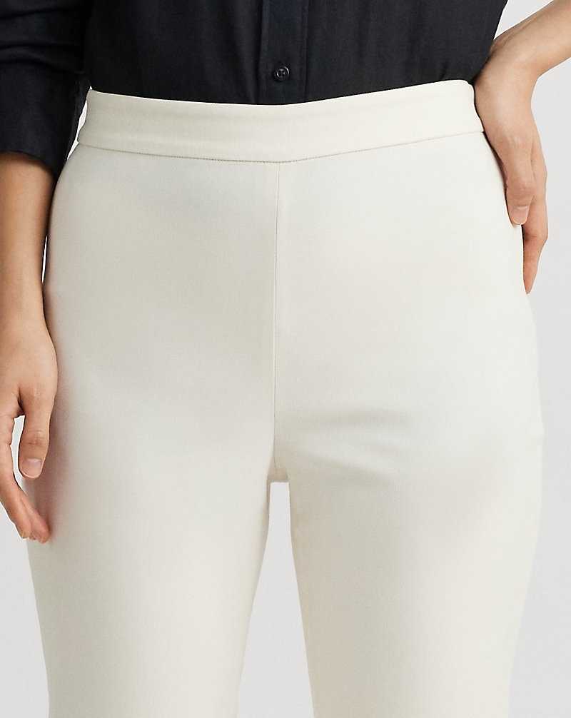 Pantalones Ralph Lauren High-Rise Cotton-Blend Cropped Mujer Creme | LSTAMBK-73 - vista 5