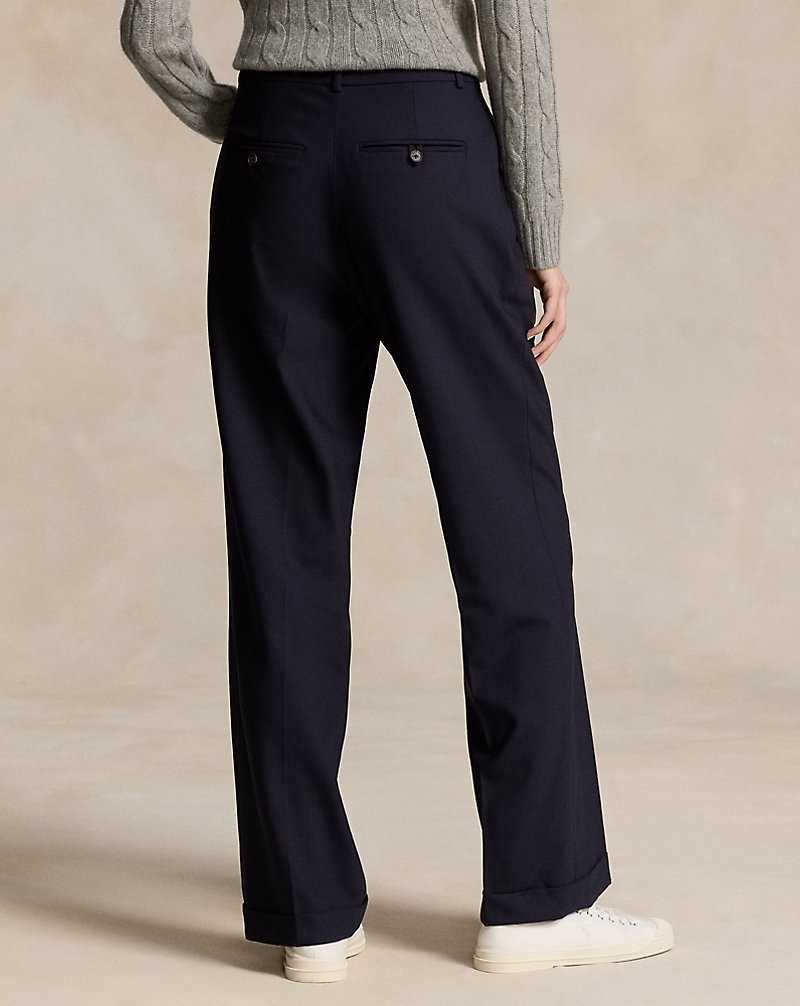 Pantalones Ralph Lauren High-Rise Relaxed Straight Mujer Azul Marino | WXKVPCN-18 - vista 4