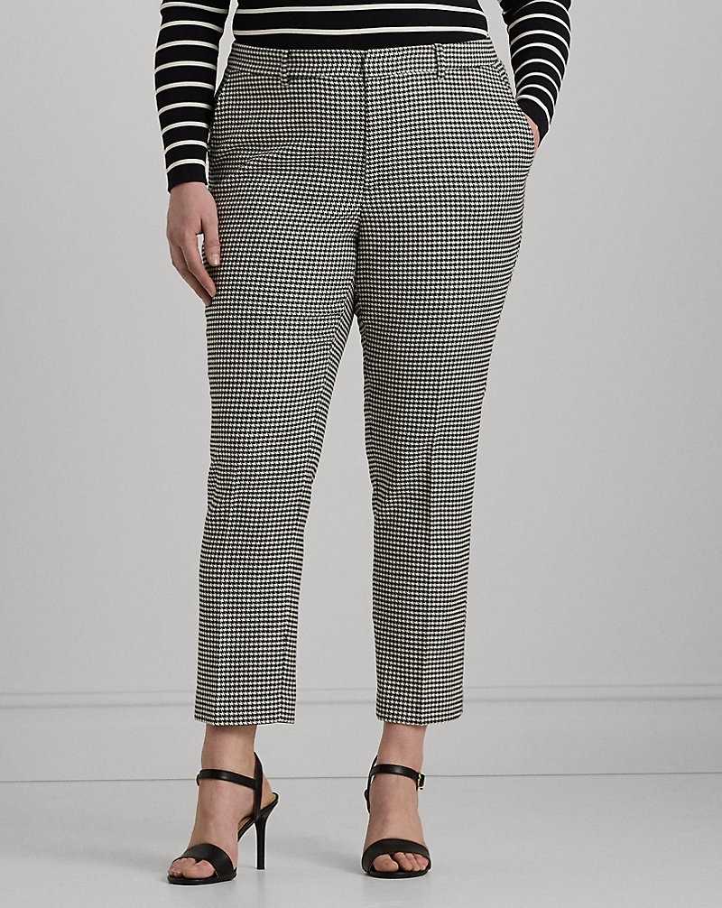 Pantalones Ralph Lauren Houndstooth Twill Cropped Mujer Creme | MLPGURD-03 - vista 3