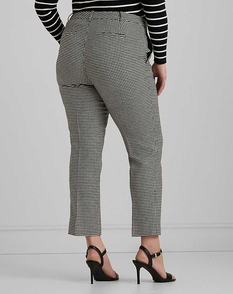 Pantalones Ralph Lauren Houndstooth Twill Cropped Mujer Creme | MLPGURD-03 - vista 4