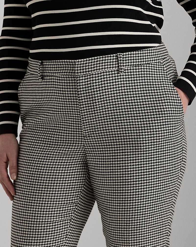 Pantalones Ralph Lauren Houndstooth Twill Cropped Mujer Creme | MLPGURD-03 - vista 5