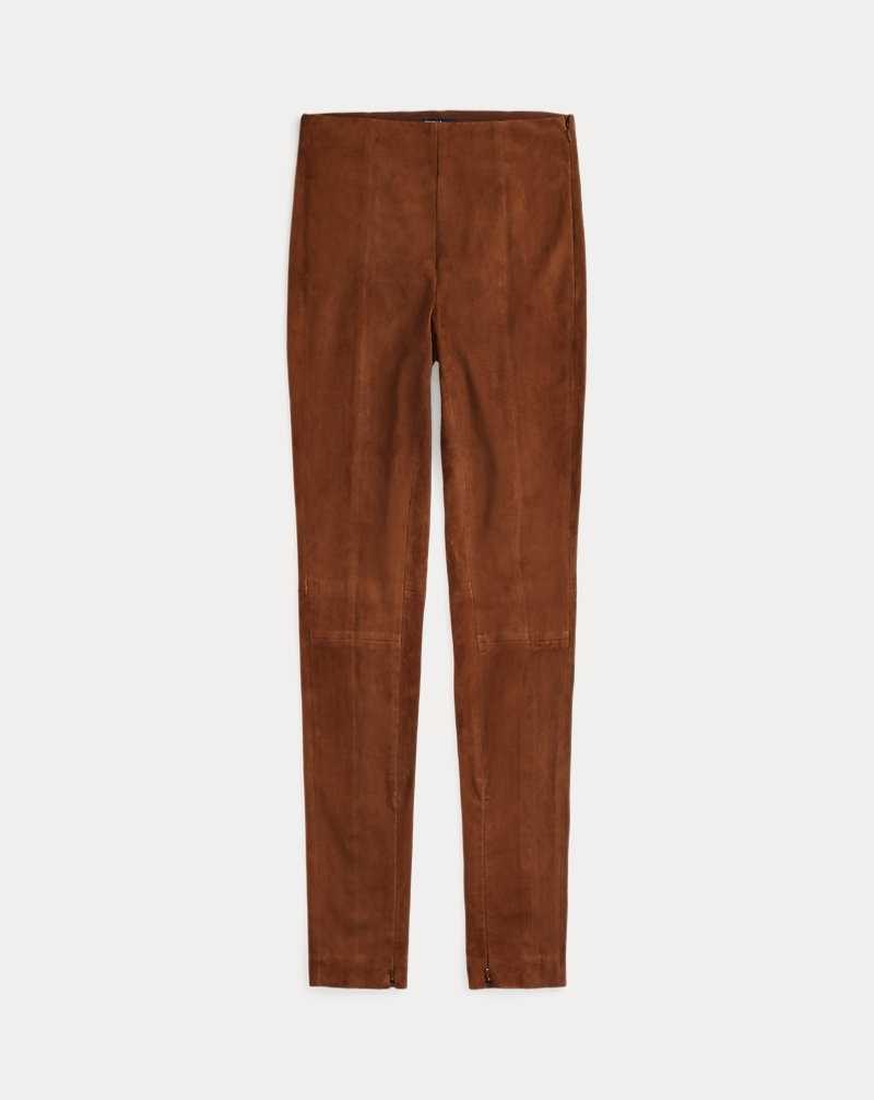 Pantalones Ralph Lauren Lambskin Suede Mujer Cinnamon | GELIAVZ-65 - vista 2