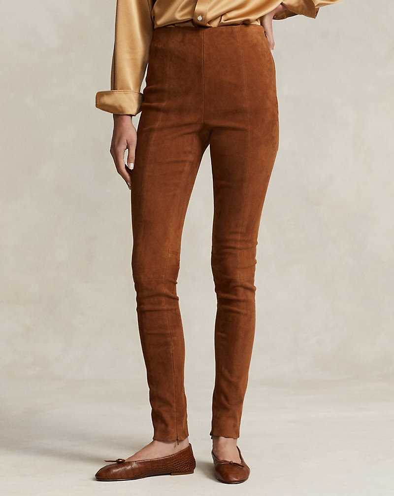 Pantalones Ralph Lauren Lambskin Suede Mujer Cinnamon | GELIAVZ-65 - vista 3