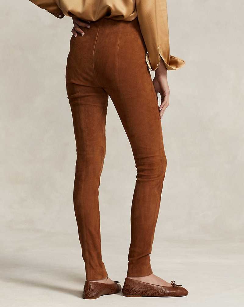 Pantalones Ralph Lauren Lambskin Suede Mujer Cinnamon | GELIAVZ-65 - vista 4