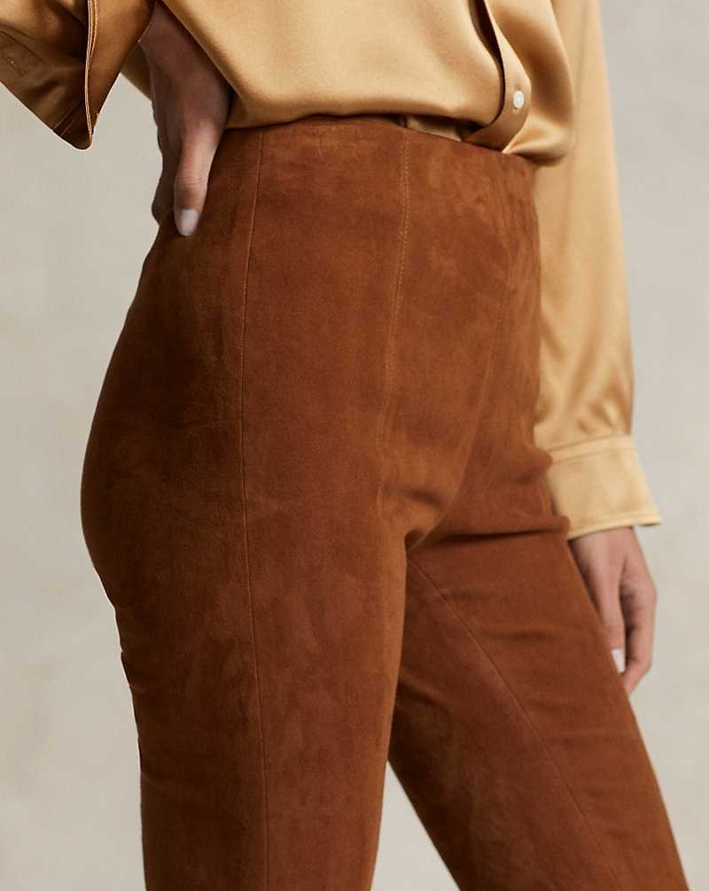 Pantalones Ralph Lauren Lambskin Suede Mujer Cinnamon | GELIAVZ-65 - vista 5