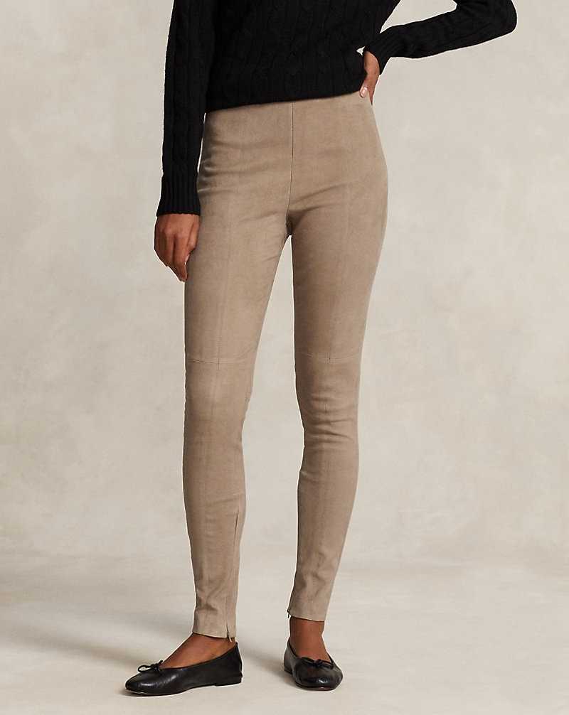 Pantalones Ralph Lauren Lambskin Suede Mujer Clay | JSILMHA-98 - vista 3