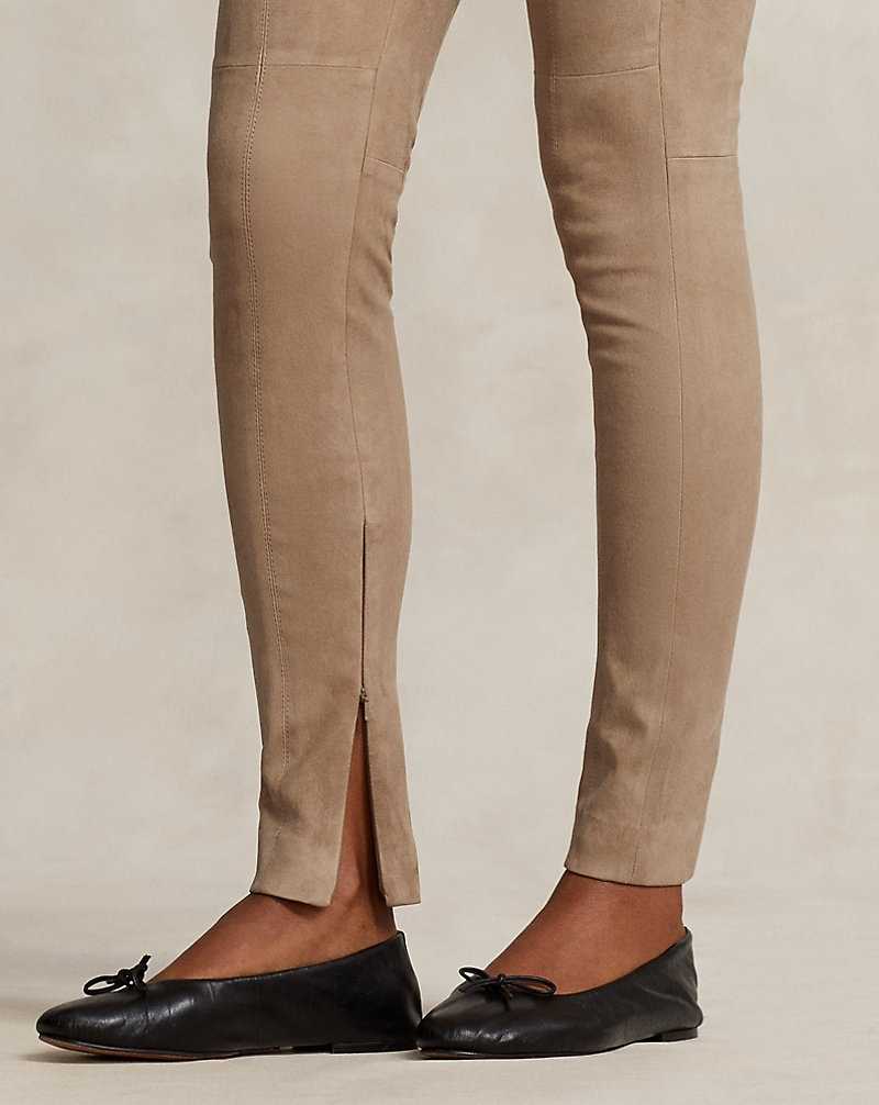 Pantalones Ralph Lauren Lambskin Suede Mujer Clay | JSILMHA-98 - vista 5