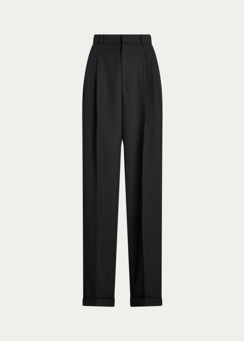 Pantalones Lana Anchos-Leg Tuxedo Pant Mujer Negros | DBVJ89625 - vista 2