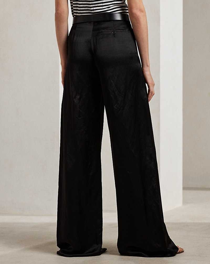 Pantalones Ralph Lauren Leora Linen-Blend Mujer Negros | BDCYWVA-23 - vista 4
