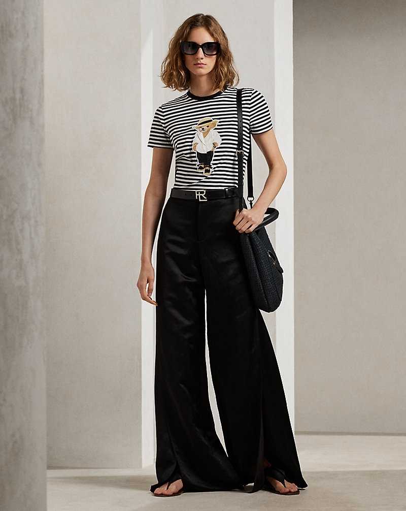 Pantalones Ralph Lauren Leora Linen-Blend Mujer Negros | BDCYWVA-23 - vista 1