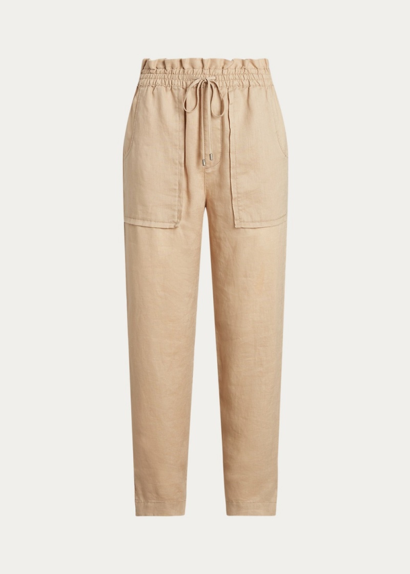 Pantalones Linen Ankle Mujer Marrom | KBDL08492 - vista 2