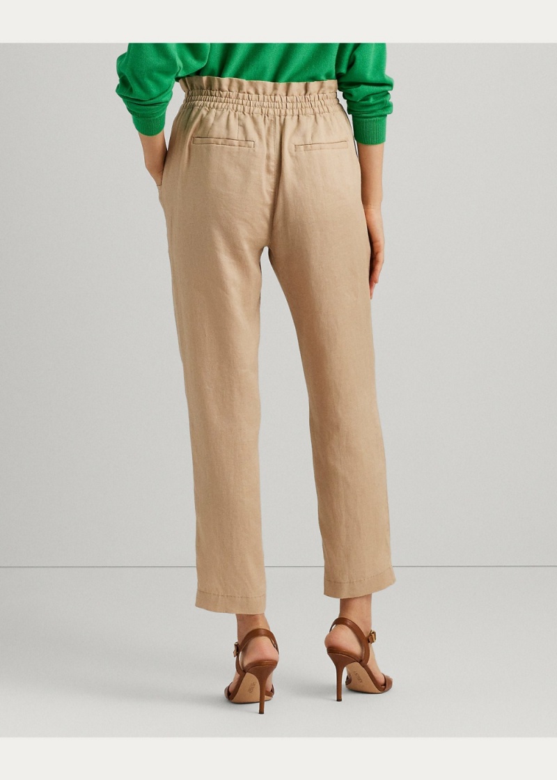 Pantalones Linen Ankle Mujer Marrom | KBDL08492 - vista 4