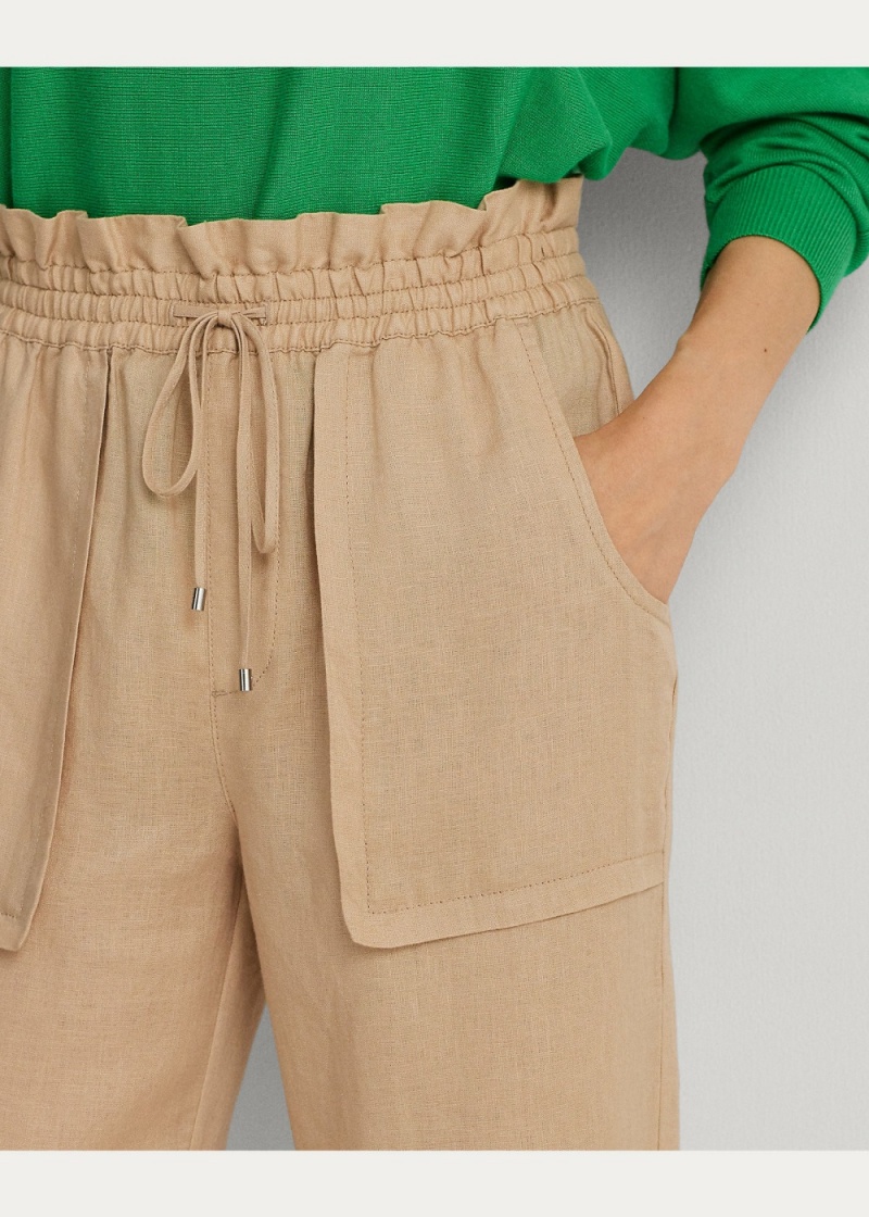Pantalones Linen Ankle Mujer Marrom | KBDL08492 - vista 5