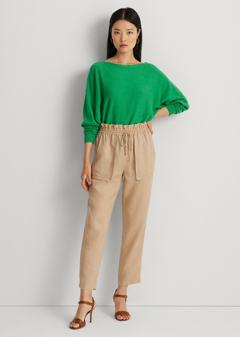 Pantalones Linen Ankle Mujer Marrom | KBDL08492 - vista 1