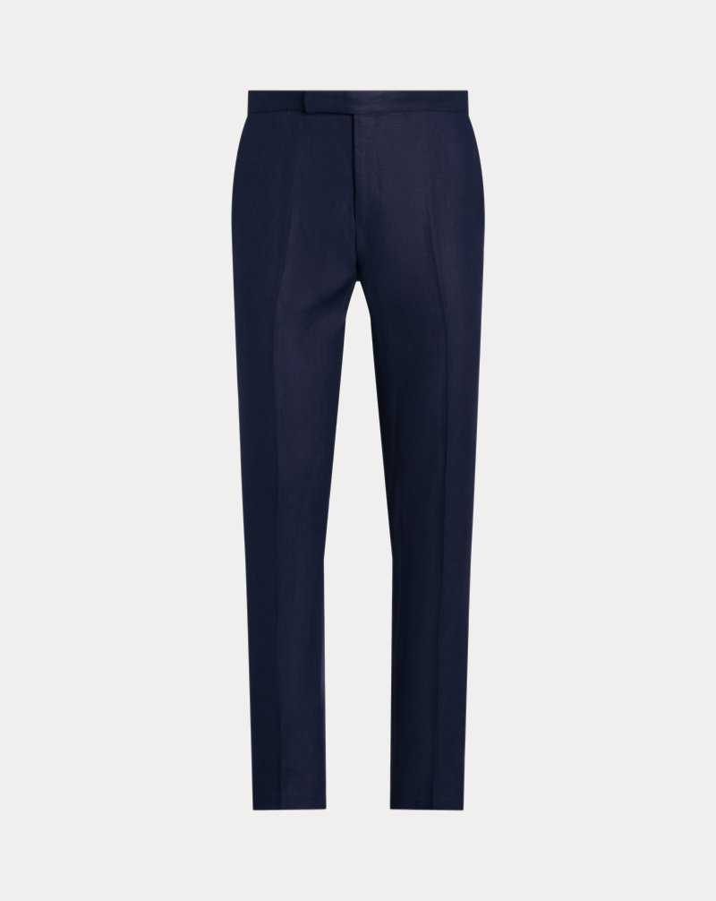 Pantalones Ralph Lauren Linen Hombre Azul Marino Oscuro | MNCWELU-80 - vista 2