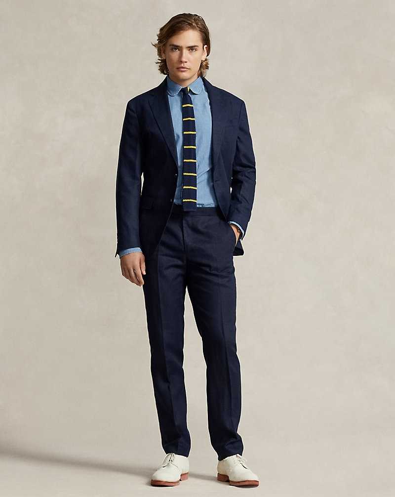Pantalones Ralph Lauren Linen Hombre Azul Marino Oscuro | MNCWELU-80 - vista 1