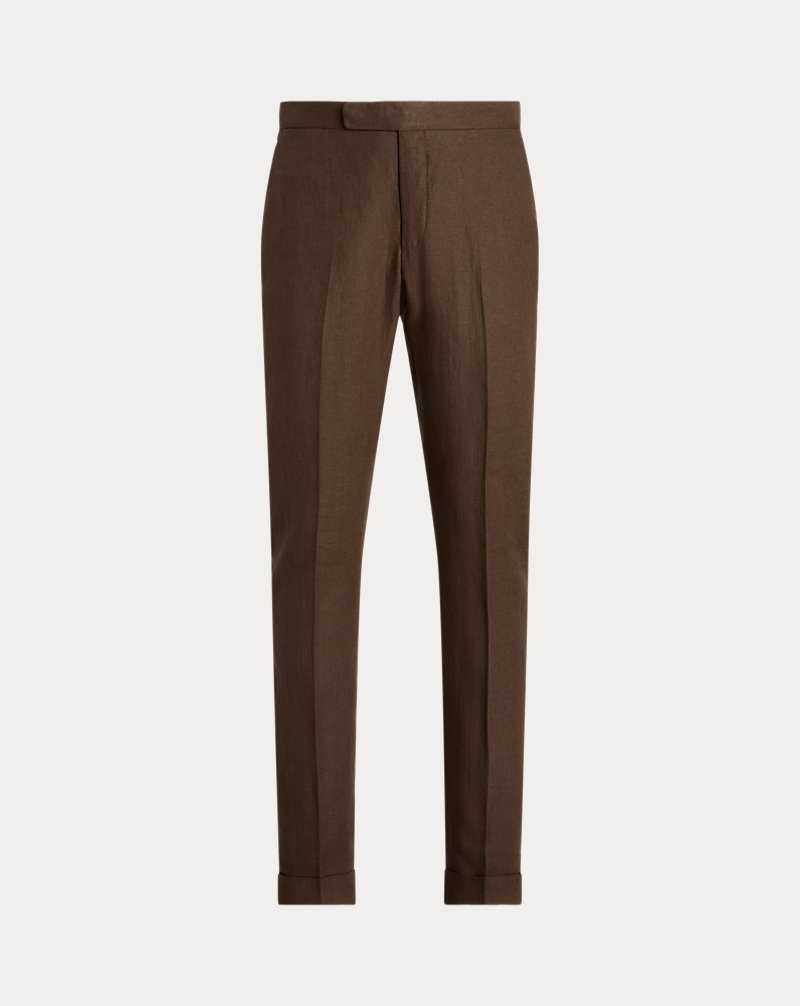Pantalones Ralph Lauren Linen Hombre Marrom | HIBRQAF-76 - vista 2